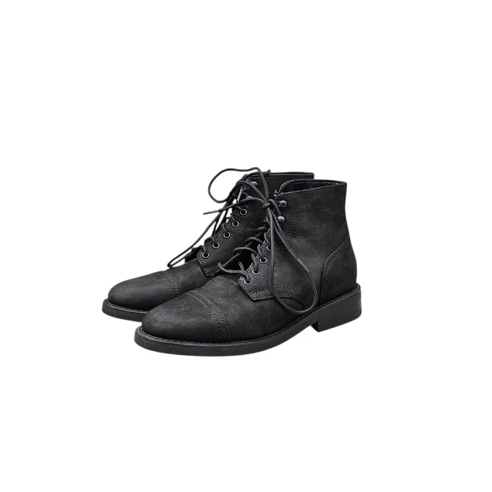Thursday Women's Size 8 US NWOB Captain‎ Black Matte Leather Lace Up Ankle Boots